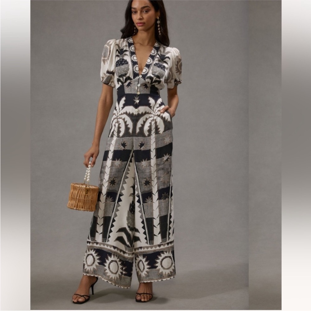 FARM Rio Monochrome Patterned Jumpsuit